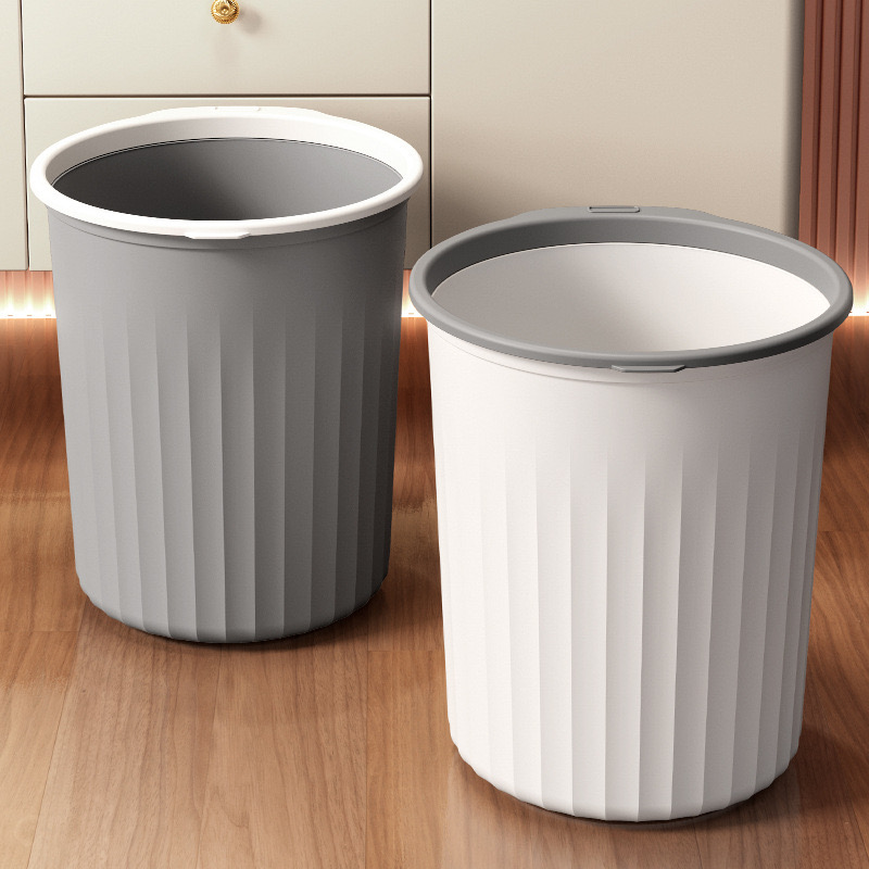 Solid colored trash cans