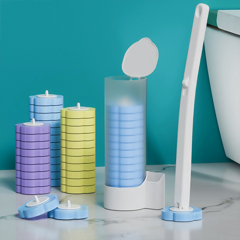Disposable toilet brushes