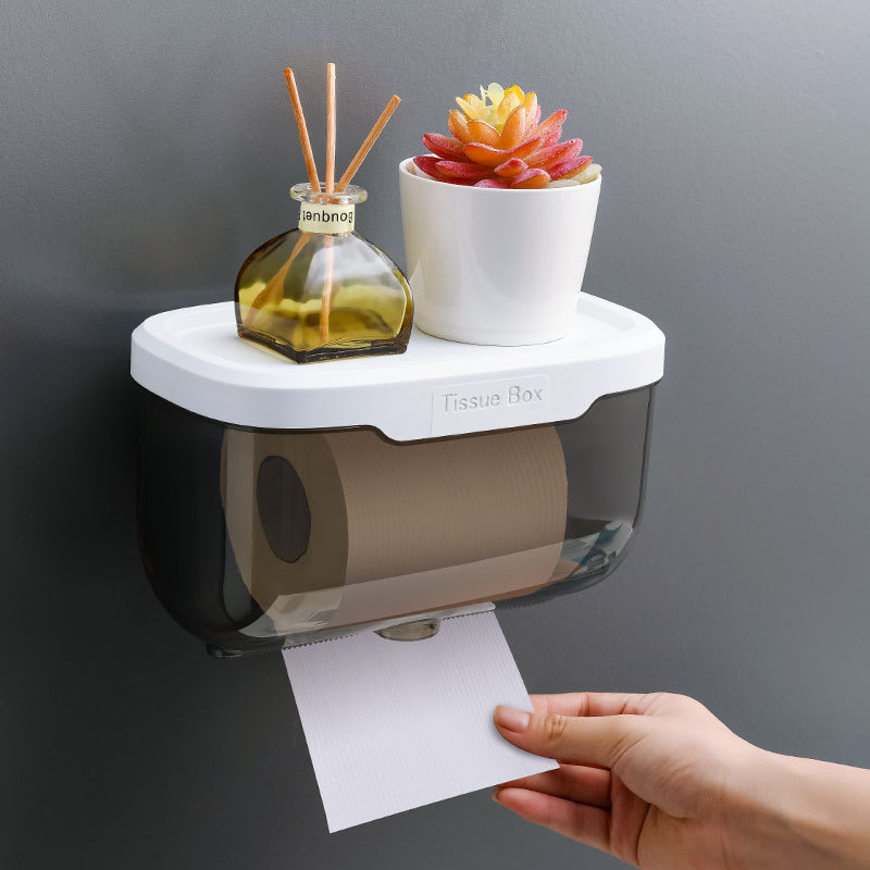 Wall-mounted tissue box