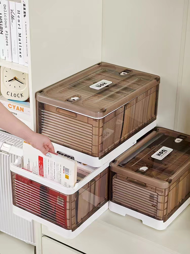 The storage cabinet is folded